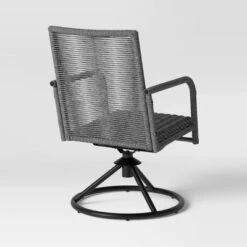 2pc Granby Padded Wicker Outdoor Patio Dining Chairs Swivel Chairs Gray - Threshold™ -Living Room Furniture Store GUEST 02fa95a9 1941 4d79 b020 464fa9002c2a