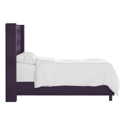Nail Button Tufted Wingback Velvet Bed - Skyline Furniture 5 Nail Button Tufted Wingback Velvet Bed - Skyline Furniture - Image 3