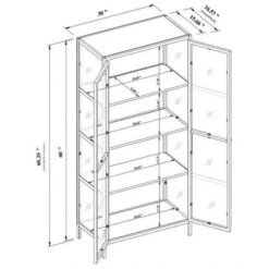 60" Crystal Cove Glass Cabinet Black - Threshold™ Designed With Studio McGee -Living Room Furniture Store GUEST 077c9530 b6e5 4ff2 8a6c 21b25ae09cb5