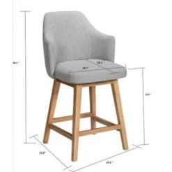 Kinston Swivel Curved Back Upholstered Counter Height Barstool - Threshold™ -Living Room Furniture Store GUEST 0cf41a59 02f8 4482 a305 0046c7165fa6