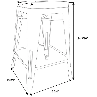 Set Of 2 Carlisle Backless Swivel Counter Height Barstool Matte Black - Threshold™ 6 Set Of 2 Carlisle Backless Swivel Counter Height Barstool Matte Black - Threshold™ - Image 4