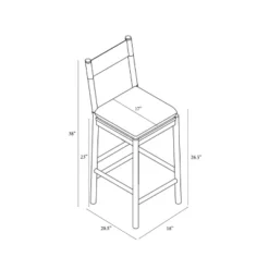 Emery Wood Counter Height Barstool With Upholstered Seat And Sling Back Natural - Threshold™ Designed With Studio McGee -Living Room Furniture Store GUEST 195f58ad 8370 4b07 a2c7 caa1f841e5e6