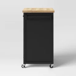 Windham Wood Top Kitchen Cart - Black - Threshold™ -Living Room Furniture Store GUEST 1cdd1e03 5571 4873 a483 1e00574e2a6f