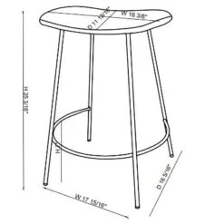 Clarkston Metal Counter Height Barstool With Upholstered Seat - Threshold™ Designed With Studio McGee -Living Room Furniture Store GUEST 23096c73 19b3 49a1 aee5 9efbd5fdbbf1