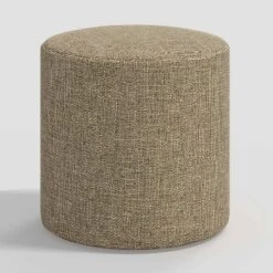Round Thalia Ottoman In Textured Linen - Threshold™ -Living Room Furniture Store GUEST 26599592 80e4 416a 8427 b087092ea95d