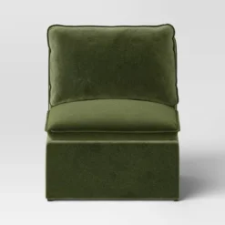 Haven Velvet Modular French Seam Sofa Chair Dark Green - Threshold™ -Living Room Furniture Store GUEST 2827c28f 50f2 42f7 9890 34a116198239