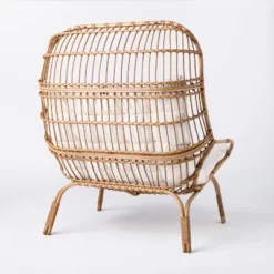 Wicker & Metal Outdoor Patio Chair, Egg Chair Natural - Threshold™ Designed With Studio McGee -Living Room Furniture Store GUEST 28382aa6 dee2 4001 9b12 305562e94096