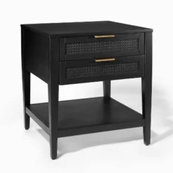 East Bluff 2 Drawers Woven Accent Table Black - Threshold™ Designed With Studio McGee -Living Room Furniture Store GUEST 29905b41 0976 4ad7 8c10 41d4cef772fa