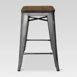 Set Of 2 Hampden Industrial 24" Counter Height Barstool Natural Metal - Threshold™ -Living Room Furniture Store GUEST 409db75d c29b 4926 bec6 cf73119ea7dd