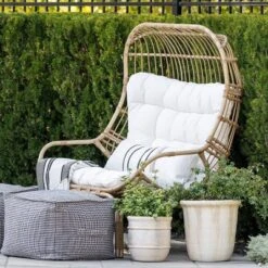 Wicker & Metal Outdoor Patio Chair, Egg Chair Natural - Threshold™ Designed With Studio McGee -Living Room Furniture Store GUEST 43d39af8 5fec 4d59 8397 add61bd8f0c8