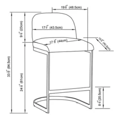 2pk Jules Cantilever Armless Upholstered Counter Height Barstool - Threshold™ -Living Room Furniture Store GUEST 43f66d3d bc63 4c4e a252 83898804be78