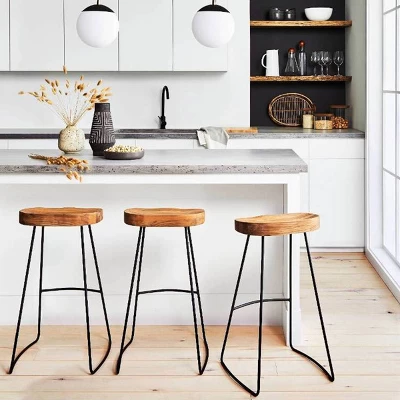 Hull Low Back Wood/Metal Counter Height Barstool - Threshold™ 6 Hull Low Back Wood/Metal Counter Height Barstool - Threshold™ - Image 4