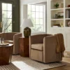 Vernon Upholstered Barrel Swivel Chair Light Brown Velvet - Threshold™ Designed With Studio McGee -Living Room Furniture Store GUEST 49ad11ce 22be 4758 9076 a63435d35d59