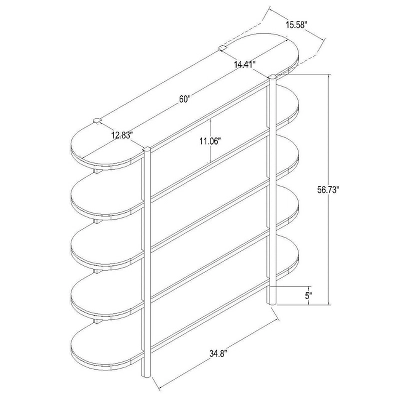 57" Portola Hills 5 Shelf Horizontal Bookcase - Threshold™ Designed With Studio McGee 7 57" Portola Hills 5 Shelf Horizontal Bookcase - Threshold™ Designed With Studio McGee - Image 6