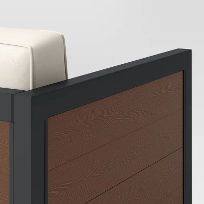 Bryant 2pc Faux Wood Patio Loveseat & Coffee Table - Gray/Natural - Threshold™ 7 Bryant 2pc Faux Wood Patio Loveseat & Coffee Table - Gray/Natural - Threshold™ - Image 5