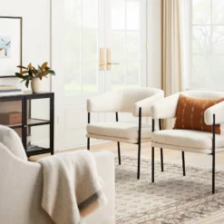 Rosemead Metal Frame And Rounded Back Faux Sherling Accent Chair Cream - Threshold™ Designed With Studio McGee 9 Rosemead Metal Frame And Rounded Back Faux Sherling Accent Chair Cream - Threshold™ Designed With Studio McGee -Living Room Furniture Store GUEST 4e928a9f b710 47a5 ac64 803e1e5be9e7