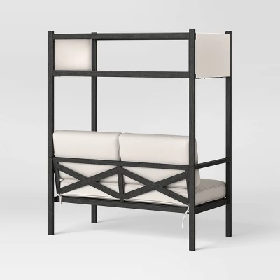 Ryegate 2pc 4' Mini Patio Daybed With Ottoman Weathered Teak - Threshold™ 6 Ryegate 2pc 4' Mini Patio Daybed With Ottoman Weathered Teak - Threshold™ - Image 4