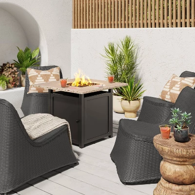 2pc Wexler Wicker Stacking Outdoor Patio Chairs, Armless Chairs Gray - Threshold™ 3 2pc Wexler Wicker Stacking Outdoor Patio Chairs, Armless Chairs Gray - Threshold™
