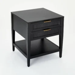 East Bluff 2 Drawers Woven Accent Table Black - Threshold™ Designed With Studio McGee -Living Room Furniture Store GUEST 575de8be 7e88 4543 b84c fdce79d39cf3