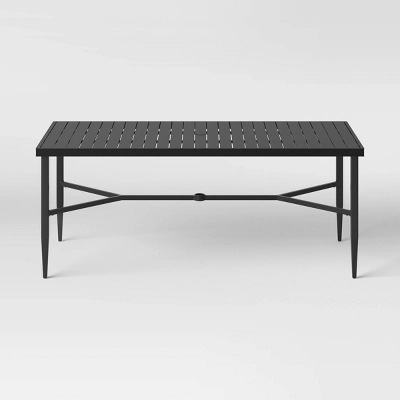 Searsburg Aluminum 6 Person Rectangle Slat Top Patio Dining Table, Outdoor Furniture - Black - Threshold™ 4 Searsburg Aluminum 6 Person Rectangle Slat Top Patio Dining Table, Outdoor Furniture - Black - Threshold™ - Image 2