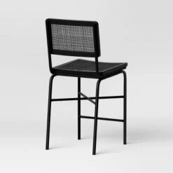 Errol Cane And Wood Counter Height Barstool With Metal Legs Black - Threshold™ -Living Room Furniture Store GUEST 5969f2ad bd68 4725 9295 f089a407e57d