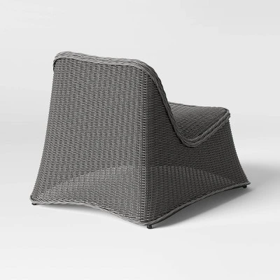 2pc Wexler Wicker Stacking Outdoor Patio Chairs, Armless Chairs Gray - Threshold™ 4 2pc Wexler Wicker Stacking Outdoor Patio Chairs, Armless Chairs Gray - Threshold™ - Image 2