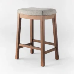 Candor Wood And Upholstered Saddle Counter Height Barstool - Threshold™ -Living Room Furniture Store GUEST 5b16e3f6 659a 452c 94c6 c37d9de19550