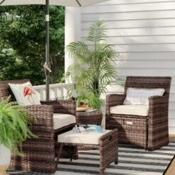 Halsted 5pc Wicker Small Space Patio Furniture Set - Threshold™ -Living Room Furniture Store GUEST 5b71274d a892 473e 8f50 3fb3df26fbd6