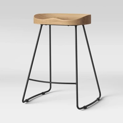 Hull Low Back Wood/Metal Counter Height Barstool - Threshold™ 4 Hull Low Back Wood/Metal Counter Height Barstool - Threshold™ - Image 2