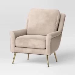 Carmine Luxe Arm Accent Chair With Brass Legs - Threshold™ -Living Room Furniture Store GUEST 6652745f 1be4 43f4 b70b d04a0ca617a6