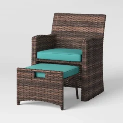 Halsted 5pc Wicker Small Space Patio Furniture Set - Threshold™ -Living Room Furniture Store GUEST 6c98a51f 7020 4c1a ae2d db726576d1ba