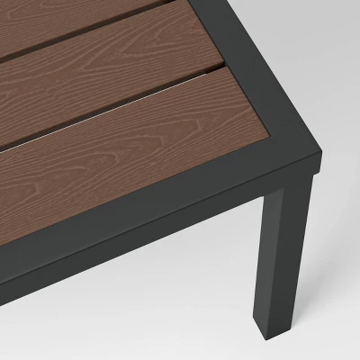 Bryant 2pc Faux Wood Patio Loveseat & Coffee Table - Gray/Natural - Threshold™ 10 Bryant 2pc Faux Wood Patio Loveseat & Coffee Table - Gray/Natural - Threshold™ - Image 8