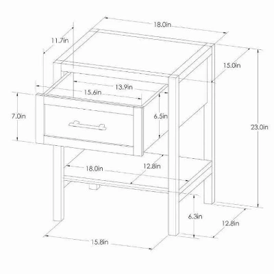 Warwick End Table With Drawer - Threshold™ 8 Warwick End Table With Drawer - Threshold™ - Image 6