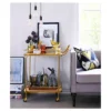 Metal, Wood, And Leather Bar Cart - Gold - Threshold™ -Living Room Furniture Store GUEST 8794eff1 f37e 40f1 8db5 fcd72f9fc23e