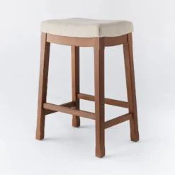 Candor Wood And Upholstered Saddle Counter Height Barstool - Threshold™ -Living Room Furniture Store GUEST 9752c844 5eab 4428 9bc4 84b07e39c310