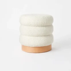 Clarkdale Channel Tufted Ottoman With Wood Base - Threshold™ Designed With Studio McGee -Living Room Furniture Store GUEST 9e78f4ea 34e1 4b4c 8927 610a96c011f0