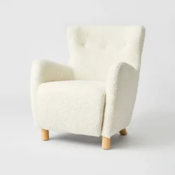 Kessler Wingback Faux Sherling Accent Chair Cream - Threshold™ Designed With Studio McGee -Living Room Furniture Store GUEST a09f34e6 88c9 4d02 ba31 f262090269f8