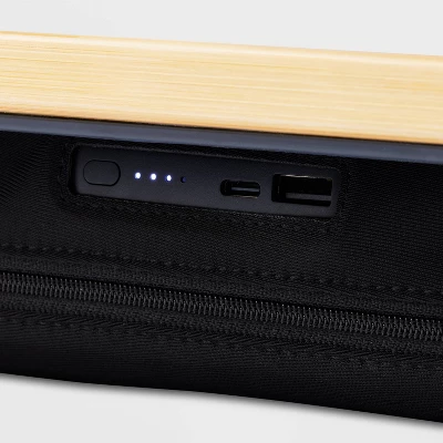 Bamboo Lap Desk With Powerbank And Charging Cable Brown/Black - Threshold™ 4 Bamboo Lap Desk With Powerbank And Charging Cable Brown/Black - Threshold™ - Image 2