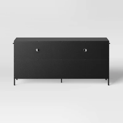 Half Glass TV Stand For TVs Up To 60" Black - Threshold™ 5 Half Glass TV Stand For TVs Up To 60" Black - Threshold™ - Image 3