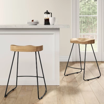 Hull Low Back Wood/Metal Counter Height Barstool - Threshold™ 3 Hull Low Back Wood/Metal Counter Height Barstool - Threshold™
