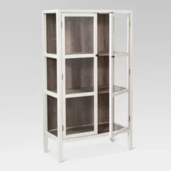 56.2" Hadley Library Cabinet With Glass Shell White - Threshold™ -Living Room Furniture Store GUEST b3be3e09 a22b 4dd7 963c b3cc3e349a54
