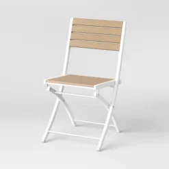 Bryant 4pk Faux Wood Folding Patio Bistro Chairs - White/Light Wood - Threshold™ -Living Room Furniture Store GUEST cda19edb 3bce 4168 b69f 51ef9599cbbd