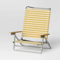 5 Position Beach Chair With Aluminum Frame & Wood Arms - Threshold™ -Living Room Furniture Store GUEST cdd41c2e 63f3 4f46 8f01 e5634e896ecf
