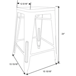 Set Of 2 Hampden Industrial 24" Counter Height Barstool Natural Metal - Threshold™ -Living Room Furniture Store GUEST ce048798 02a7 4c5f 85a3 f37215469cab