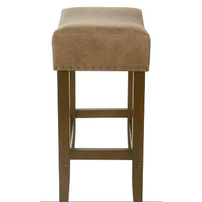 24" Rumford Saddle Counter Height Barstool With Wood Leg - Threshold™ 4 24" Rumford Saddle Counter Height Barstool With Wood Leg - Threshold™ - Image 2