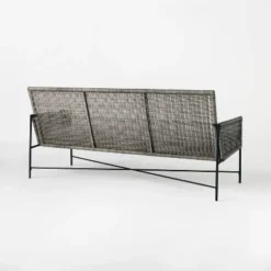 Wicker & Metal X Frame Patio Sofa - Gray - Threshold™ Designed With Studio McGee -Living Room Furniture Store GUEST e9727c5c 7d57 4fb3 b845 7b850243113b