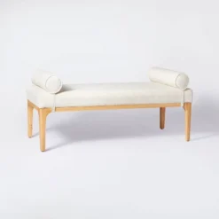 Randolph Bench With Bolster Pillows Linen - Threshold™ Designed With Studio McGee -Living Room Furniture Store GUEST ebdd4b7b 6e57 423c 908a 14e05a7f5b15