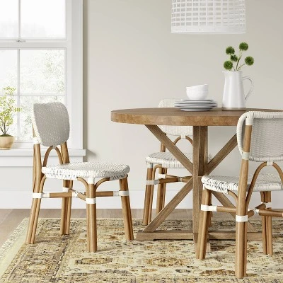 Canton Rattan And Woven Dining Chair White - Threshold™ 3 Canton Rattan And Woven Dining Chair White - Threshold™