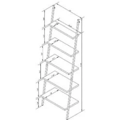 72" Loring 5 Shelf Leaning Bookshelf - Threshold™ -Living Room Furniture Store GUEST f0a703db 6249 4024 8139 6e1bf2368058