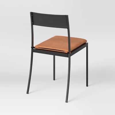 Clion Metal Dining Chair Black/Caramel Faux Leather - Threshold™ 5 Clion Metal Dining Chair Black/Caramel Faux Leather - Threshold™ - Image 3
